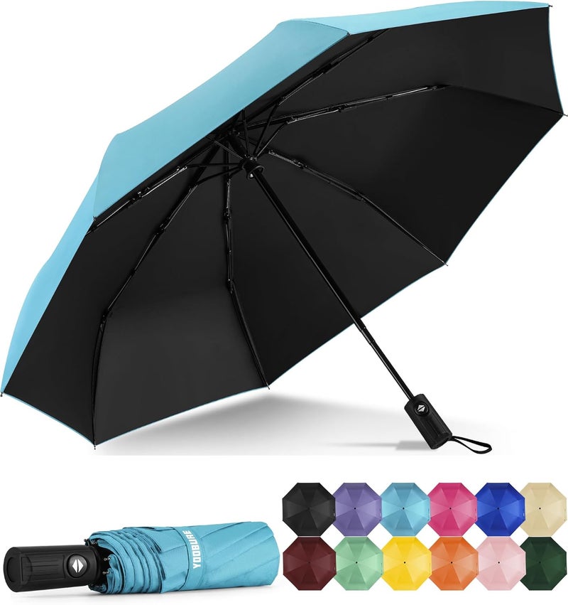 Yoobure Windproof Travel Umbrella - Automatic Umbrellas for Rain, Compact Folding Umbrella with UV Protection, Lightweight Portable Design for Backpack/Walking/Car, Sun & Storm Ready - Image 1